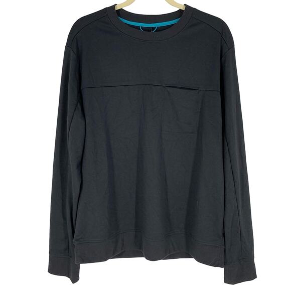 all in motion Men's Black Ponte Crewneck Sweatshirt Long Sleeve Size Small - Picture 7 of 7